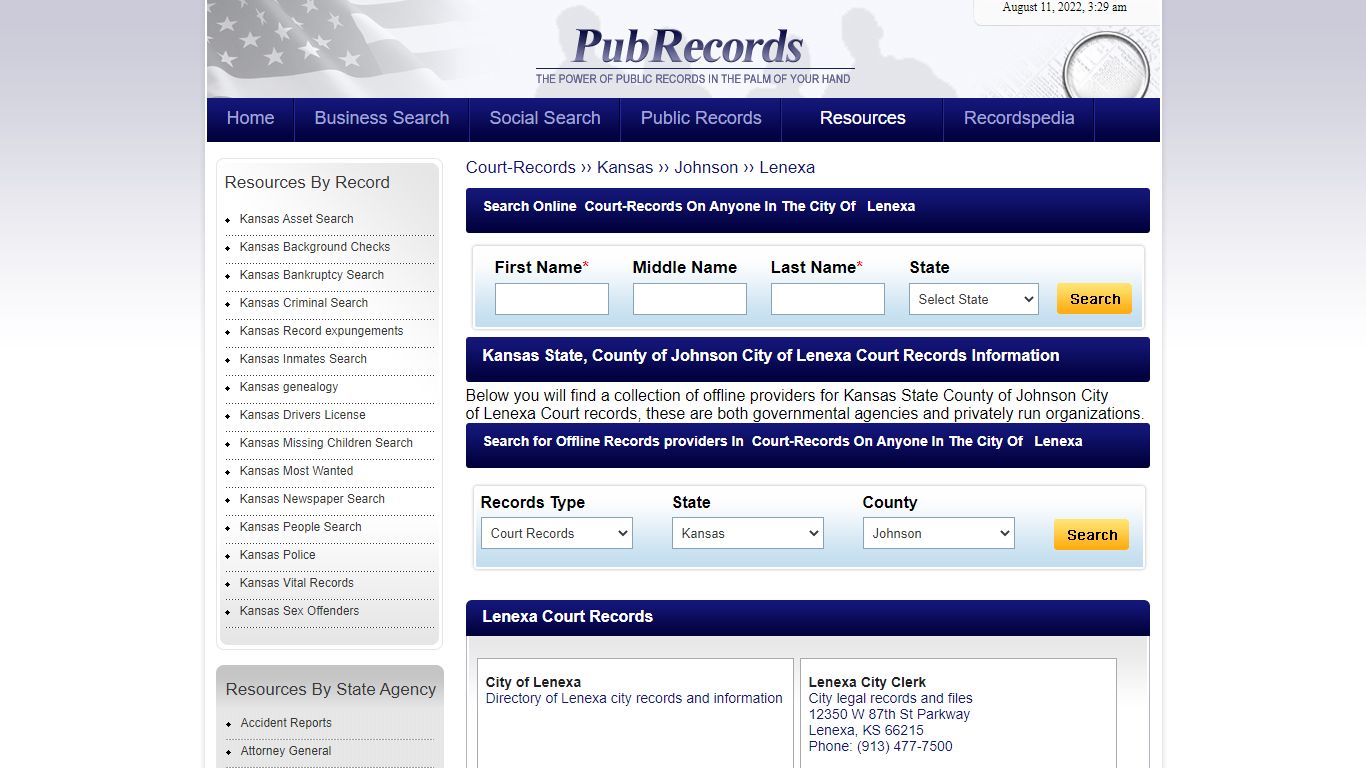 Lenexa, Johnson County, Kansas Court Records